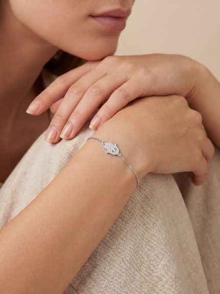 Pulseira mão cravejada