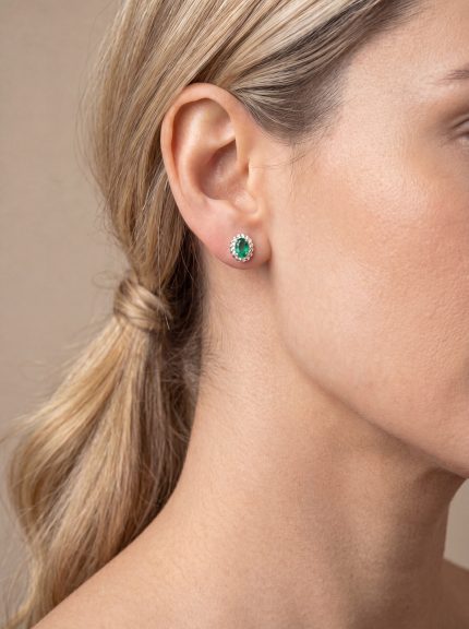 Brinco zircônia oval acqua 10mm